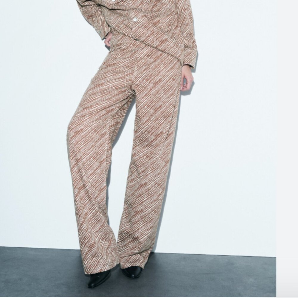 NWOT ZARA LIMITED EDITION ANIMAL PRINTED BLOGGERS FAVE PANTS Wide Leg Baggy - Picture 3 of 9